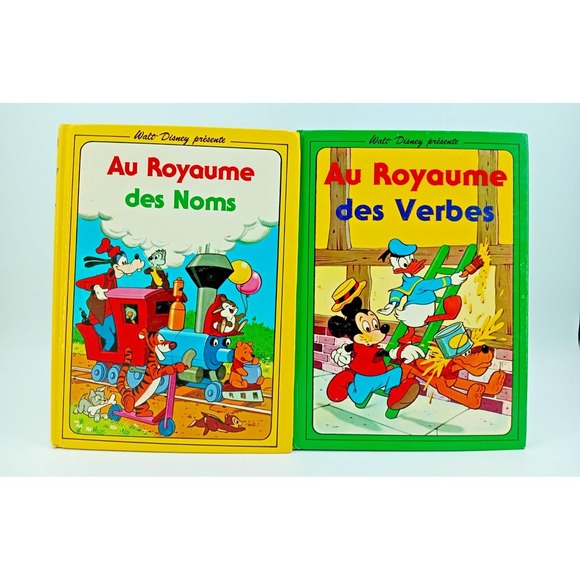 Other - Walt Disney‎ Vintage - Au Royaume des Noms & Verbes – French Kids Book Lot RARE